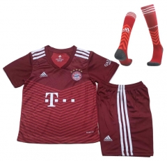 Children 21-22 Bayern Munich Home Soccer Full Uniforms