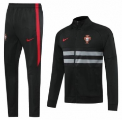 2020 EURO Portugal Black Tracksuits Jacket and Pants
