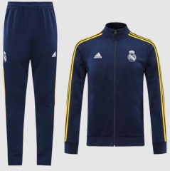 20-21 Real Madrid Navy Yellow Training Jacket and Pants