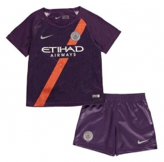 18-19 Manchester City Third Children Soccer Jersey Kit Shirt + Shorts