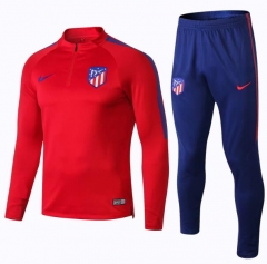 18-19 Atletico Madrid Red Training Suit (Sweat shirt+Trouser)