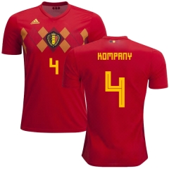 Belgium 2018 World Cup Home VINCENT KOMPANY 4 Soccer Jersey Shirt