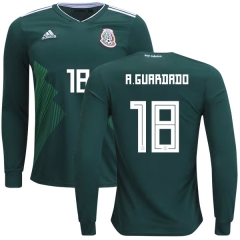 Mexico 2018 World Cup Home ANDRES GUARDADO 18 Long Sleeve Soccer Jersey Shirt