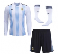 Argentina 2018 World Cup Home LS Soccer Whole Kits