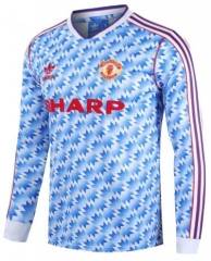 Retro Long Sleeve 90-92 Manchester United Away Soccer Jersey Shirt