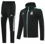 21-22 Real Madrid Black Green Hoodie Jacket and Pants
