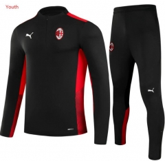 Children Youth 21-22 AC Milan Black Training Top and Pants