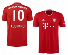 Philippe Coutinho 10 Bayern Munich 20-21 Home Soccer Jersey Shirt