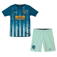 18-19 Atletico Madrid Third Children Soccer Jersey Kit Shirt + Shorts