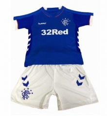 18-19 Glasgow Rangers Away Children Soccer Jersey Kit Shirt + Shorts