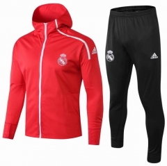 18-19 Real Madrid Red Training Suit (ZNE Hoodie Jacket+Trouser)