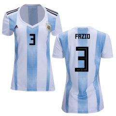 Women Argentina 2018 FIFA World Cup Home Federico Fazio #3 Jersey Shirt