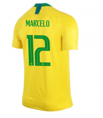 Brazil 2018 World Cup Home Marcelo Soccer Jersey Shirt