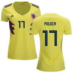 Women Colombia 2018 World Cup JOHAN MOJICA 17 Home Soccer Jersey Shirt