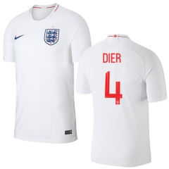 England 2018 FIFA World Cup ERIC DIER 4 Home Soccer Jersey Shirt