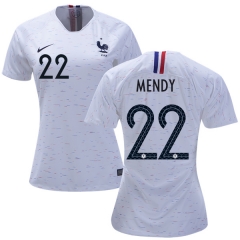 Women France 2018 World Cup BENJAMIN MENDY 22 Away Soccer Jersey Shirt