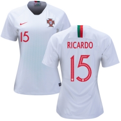 Women Portugal 2018 World Cup RICARDO PEREIRA 15 Away Soccer Jersey Shirt