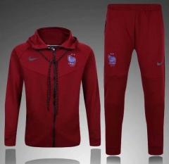 18-19 France Red Training Suit (Hoodie Jacket+Trouser)