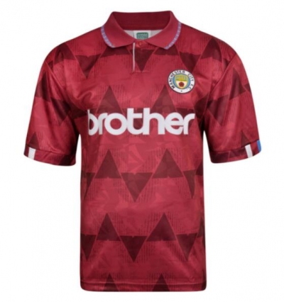 Retro 1990-92 Manchester City Away Soccer Jersey Shirt