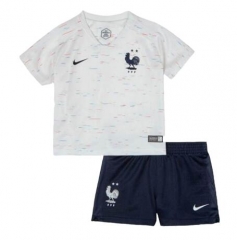 France 2 Stars 2018 World Cup Away Children Soccer Kit Shirt And Shorts