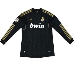 Real Madrid 2012 Away Black Retro Shirt Long Sleeve Soccer Jersey