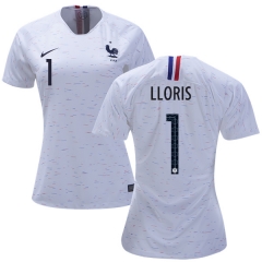 Women France 2018 World Cup HUGO LLORIS 1 Away Soccer Jersey Shirt