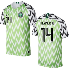 Nigeria Fifa World Cup 2018 Home Kelechi Iheanacho 14 Soccer Jersey Shirt