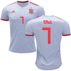 Spain 2018 World Cup SAUL NIGUEZ 7 Away Soccer Jersey Shirt