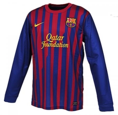 Retro Long Sleeve 11-12 Barcelona Home Soccer Jersey Shirt