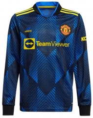 Long Sleeve 21-22 Manchester United Third Soccer Jersey Shirt