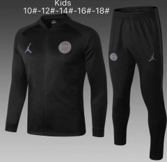 18-19 Children PSG x Jordan Black Jacket + Pants Training Suit