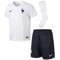 France 2018 World Cup Away Children Soccer Whole Kit Shirt + Shorts + Socks