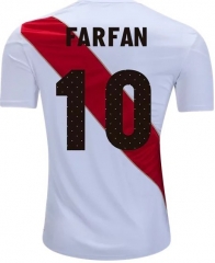 Peru 2018 World Cup Home Jefferson Farfán #10 Soccer Jersey Shirt
