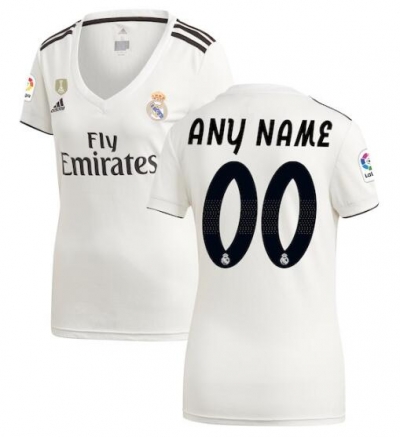 Women 18-19 Real Madrid Home Custom Soccer Jersey Shirt
