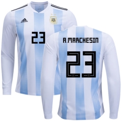 Argentina 2018 FIFA World Cup Home Agustin Marchesin #23 LS Jersey Shirt