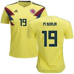 Colombia 2018 World Cup MIGUEL BORJA 19 Home Soccer Jersey Shirt