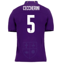 18-19 Fiorentina CECCHERINI 5 Home Soccer Jersey Shirt
