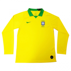 Brazil 2019 Copa America Long Sleeve Home Soccer Jersey Shirt