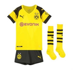 18-19 Borussia Dortmund Home Children Soccer Whole Kit Shirt + Shorts + Socks