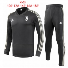 18-19 Children Juventus Black Training Suit