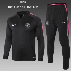 18-19 Children PSG Jordan Black Jacket + Pants Training Suit