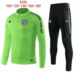 Kids Manchester City 2019/2020 Green Training Suit (Sweatshirt+Pants)