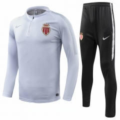 18-19 AS Monaco White Training Suit (Shirt+Trouser)