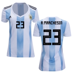 Women Argentina 2018 FIFA World Cup Home Agustin Marchesin #23 Jersey Shirt
