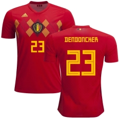 Belgium 2018 World Cup Home LEANDER DENDONCKER 23 Soccer Jersey Shirt
