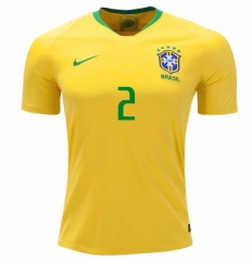 Brazil 2018 World Cup Home Dani Alves Soccer Jersey Shirt