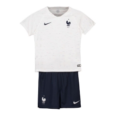 France 2018 World Cup Away Children Soccer Kit Shirt And Shorts