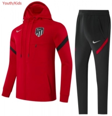 Children 21-22 Atletico Madrid Red Hoodie Jacket and Pants