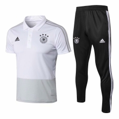 Germany FIFA World Cup 2018 White Polo + Pants Training Suit