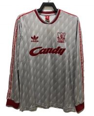 Retro Long Sleeve 89-91 Liverpool Away Soccer Jersey Shirt